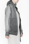 BORIS BIDJAN SABERI Dark Grey Hooded Jacket WZIPPER2 FTO00002